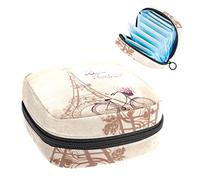 Bolsa de almacenamiento portátil de la Torre Eiffel de París, bolsa de almacenamiento de tampones para servilletas sanitarias, Varios colores, 4.7x6.6x6.6 in/12x17x17 cm
