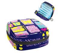 Bolsa de almacenamiento portátil de tampón para servilletas sanitarias, color rosa flamenco princesa, Varios colores, 4.7x6.6x6.6 in/12x17x17 cm