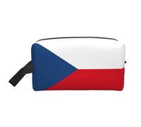 Bolsa de almacenamiento portátil de viaje para artículos de tocador de gran capacidad, poliéster 600D, con diseño de bandera de la República Checa
