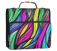 Bolsa de almacenamiento portátil de viaje segura con cremallera, organizador de capacidad Laege para escuela secundaria, 3 anillos de 1.5 pulgadas con asa y correa de hombro extraíble (prop4