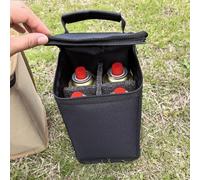 Bolsa de almacenamiento portátil para cilindro de gas de 24 x 16 x 16 cm, soporte plegable para tanque de camping al aire libre para cocinar, viajar y picnic, tela Oxford con opciones negro/caqui