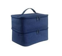 Bolsa de almacenamiento portátil para esmalte de uñas, estuche organizador de maquillaje con asa para esmalte de uñas, brillo de labios, aceites esenciales, uso en viajes en casa, Dark Blue, Talla