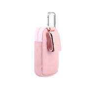 Bolsa de Almacenamiento Portátil para MP3/MP4 con Hebilla A Prueba de Polvo y con una Práctica Ventana Transparente para Uso Directo, Color Rosa
