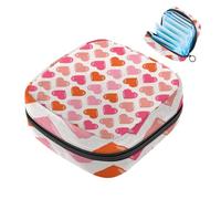 Bolsa de almacenamiento portátil para servilletas sanitarias, bolsa para copa menstrual, bolsa de compresas menstruales femeninas para adolescentes, kit de primer período, rojo y naranja amor