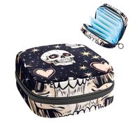 Bolsa de almacenamiento portátil para servilletas sanitarias, bolsa para copa menstrual, bolsa femenina para almohadillas de menstruación para adolescentes, kit de primer período, patrón de amor de