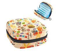 Bolsa de almacenamiento portátil para servilletas sanitarias con diseño de erizo, conejo, zorro, mapache, Varios colores, 4.7x6.6x6.6 in/12x17x17 cm