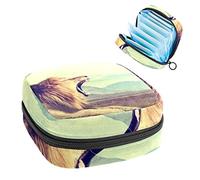 Bolsa de almacenamiento portátil para tampón, soporte para tampones para bolso, organizador de productos femeninos, león salvaje africano vintage, Varios colores, 4.7x6.6x6.6 in/12x17x17 cm
