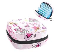 Bolsa de almacenamiento portátil para tampones para servilletas sanitarias, castillo de princesa rosa, Varios colores, 4.7x6.6x6.6 in/12x17x17 cm