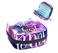 Bolsa de almacenamiento portátil para tampones para servilletas sanitarias, Follow Your Heart Watercoor, Varios colores, 4.7x6.6x6.6 in/12x17x17 cm
