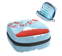 Bolsa de almacenamiento portátil para tampones para servilletas sanitarias, Sakura Fuji Mountain Japan Scenery, Varios colores, 4.7x6.6x6.6 in/12x17x17 cm