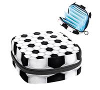 Bolsa de almacenamiento portátil para tampones para servilletas sanitarias, textura de fútbol blanco y negro, Varios colores, 4.7x6.6x6.6 in/12x17x17 cm
