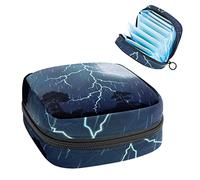 Bolsa de almacenamiento portátil para tampones para servilletas sanitarias, una noche de tormenta y lluvia, Varios colores, 4.7x6.6x6.6 in/12x17x17 cm