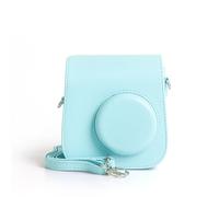 Bolsa de almacenamiento retro para cámara Instax Mini SE con correa para el hombro, funda protectora de piel sintética para cámara, Blue, Unisex