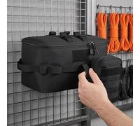 Bolsa de almacenamiento táctica grande para exteriores, organizador de camping 600D con sistema Molle, tablero de polietileno reforzado y cremalleras SBS para viajes, color negro