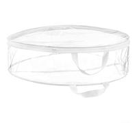 Bolsa de almacenamiento transparente para corona de Navidad con asas y cremalleras dobles, para almacenar decoraciones navideñas, guirnaldas y artículos de temporada ordenadamente (negro) 76 x 20 cm