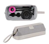 Bolsa de almacenamiento universal con cremallera Kyrio para secador de pelo Dyson Supersonic Compatible con accesorios Dyson Airwrap Styler, estuche organizador cosmético portátil para viajes (gris)