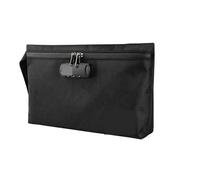 Bolsa de almacenamiento viaje con archivos bloqueo contraseña, bolso mano certificados tarjetas crédito, bolsa impermeable Para Documentos(Black)