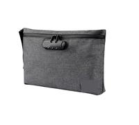 Bolsa de almacenamiento viaje con archivos bloqueo contraseña, bolso mano certificados tarjetas crédito, bolsa impermeable Para Documentos(Gray B)