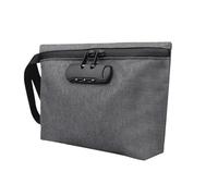 Bolsa de almacenamiento viaje con archivos bloqueo contraseña, bolso mano certificados tarjetas crédito, bolsa impermeable Para Documentos(Gray A)