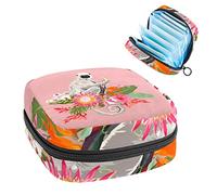 Bolsa de almohadilla menstrual con cremallera, bolsa de servilleta sanitaria, tampones, bolsas de colección para mujeres y niñas (Gibbon Monkey Eating Banana)