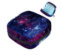 Bolsa de almohadilla menstrual con cremallera, bolsa de servilleta sanitaria, tampones, bolsas de colección para mujeres y niñas (galaxia estrellas universo, noche secreta)