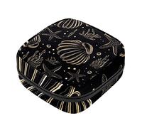 Bolsa de almohadilla menstrual con cremallera, bolsa de servilleta sanitaria, tampones, bolsas de colección para mujeres y niñas (concha dorada de estrella de mar)