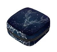Bolsa de almohadilla menstrual con cremallera, bolsa de servilleta sanitaria, tampones, bolsas de colección para mujeres y niñas (cielo estrellado constelación ciervo)