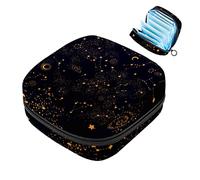 Bolsa de almohadilla menstrual con cremallera, bolsa de servilleta sanitaria, tampones, bolsas de colección para mujeres y niñas (galaxia constelación)