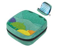 Bolsa de almohadilla menstrual con cremallera, bolsa de servilleta sanitaria, tampones, bolsas de colección para mujeres y niñas (paraguas colorido)