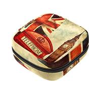 Bolsa de almohadilla menstrual con cremallera, bolsa de servilleta sanitaria, tampones, bolsas de colección para mujeres y niñas (London Big Ben)