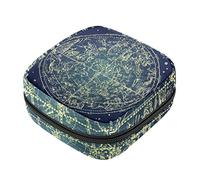 Bolsa de almohadilla menstrual con cremallera, bolsa de servilleta sanitaria, tampones, bolsas de colección para mujeres y niñas (estrellas de constelación del zodiaco)