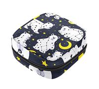 Bolsa de almohadilla menstrual con cremallera, bolsa de servilleta sanitaria, tampones, bolsas de recogida para mujeres y niñas (patrón de oso blanco y constelación Ursa)