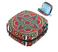 Bolsa de almohadilla menstrual con cremallera, bolsa de servilleta sanitaria, tampones, bolsas de recogida para mujeres y niñas (Mandala psicodélica)