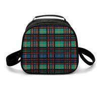 Bolsa de almuerzo a cuadros a rayas, bolsa de almuerzo pequeña aislada con correa ajustable para el hombro, lonchera reutilizable para el trabajo, picnic, viajes