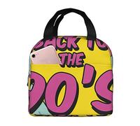 Bolsa de almuerzo aislada Back to The 90'S Lunch Box Reutilizable Cute Tote Lunch Box para adultos y niños, Bolsas de almuerzo más frías a prueba de fugas para el trabajo Oficina Viajes Escuela Picn