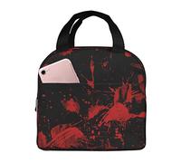 Bolsa de almuerzo aislada con diseño de salpicaduras de sangre roja, fiambrera reutilizable para adultos y niños, bolsas de almuerzo a prueba de fugas para el trabajo, oficina, viajes, escuela, picn