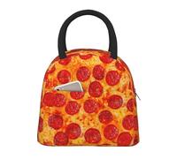Bolsa de almuerzo aislada con estampado 3D de pizza y pepperoni, portátil, a prueba de fugas, reutilizable, para trabajo, escuela, picnic, niños y niñas