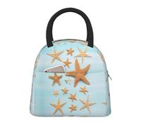 Bolsa de almuerzo aislada con estampado marítimo de verano en 3D, portátil, a prueba de fugas, reutilizable, para trabajo, escuela, picnic, niños y niñas