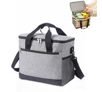 Bolsa de almuerzo aislada de gran capacidad 16L/18L, lonchera refrigeradora a prueba de fugas, bolsa de aislamiento térmico Oxford 600D, bolsa de almacenamiento de alimentos(30L gray)