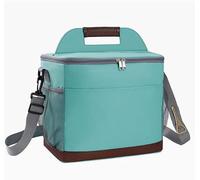 Bolsa de almuerzo aislada de gran capacidad 16L/18L, lonchera refrigeradora a prueba de fugas, bolsa de aislamiento térmico Oxford 600D, bolsa de almacenamiento de alimentos(16L cyan)