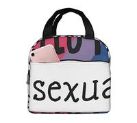 Bolsa de almuerzo aislada Hello I'M Bisexual Lunch Box Reutilizable Cute Tote Lunch Box para adultos y niños, Bolsas de almuerzo más frías a prueba de fugas para el trabajo Oficina Viajes Escuela Pi