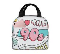 Bolsa de almuerzo aislada I Love The 90s Lunch Box Reutilizable Cute Tote Lunch Box para adultos y niños, Bolsas de almuerzo más frías a prueba de fugas para el trabajo Oficina Viajes Escuela Picnic