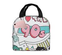 Bolsa de almuerzo aislada Love The 90s Lunch Box Reutilizable Cute Tote Lunch Box para adultos y niños, Bolsas de almuerzo más frías a prueba de fugas para el trabajo Oficina Viajes Escuela Picnic
