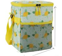 Bolsa de almuerzo aislada Oxford con estampado floral para mujer, resistente a fugas, capacidad de 9 L, ultraligera, plegable, tela 600D, bolsa de picnic para el trabajo, la escuela al aire libre (M)