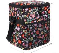 Bolsa de almuerzo aislada Oxford con estampado floral para mujer, resistente a fugas, capacidad de 9 L, ultraligera, plegable, tela 600D, bolsa de picnic para el trabajo, la escuela al aire libre (P)
