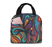 Bolsa de almuerzo aislada Texturas de acuarela abstractas Caja de almuerzo Reutilizable Lindo Tote Caja de almuerzo para adultos y niños, Bolsas de almuerzo a prueba de fugas para el trabajo Oficina