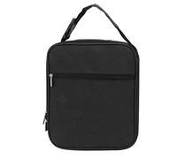 Bolsa de Almuerzo Aislante de Tela Oxford a Prueba de Fugas, Bolsa Portátil con Cremallera para Acampar Al Aire Libre, Playa para Estudiantes, 9,1 X 4,3 X 10,2 Pulgadas (BLACK)