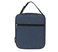 Bolsa de Almuerzo Aislante de Tela Oxford a Prueba de Fugas, Bolsa Portátil con Cremallera para Acampar Al Aire Libre, Playa para Estudiantes, 9,1 X 4,3 X 10,2 Pulgadas (Azul marino)