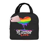 Bolsa De Almuerzo Bandera Del Orgullo Gay Arcoíris Lgbt Que Todos Deberíamos Poder Amar Bolsa Térmica A Prueba De Fugas Adultos Bolso De Mano Para Mujeres, Para Niños, Fiambrera, Niñas