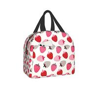 Bolsa de almuerzo con aislamiento de campos de fresa para mujeres y hombres, caja de almuerzo, contenedor, bolsas de mano más frescas a prueba de fugas reutilizables para oficina, Picnic, deportes